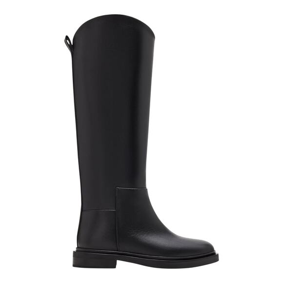 Steve Madden Women's Gaige Leather Wide Calf Tall Riding Boots Black Size 8 1/2 - Picture 2 of 5